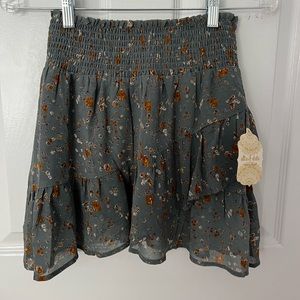 Blue floral mini skirt